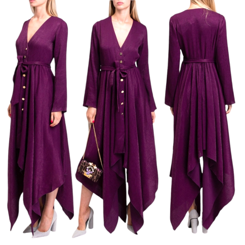 Roberto Cavalli Just Cavalli Crepe Midi Dress 42 - Picture 1 of 8